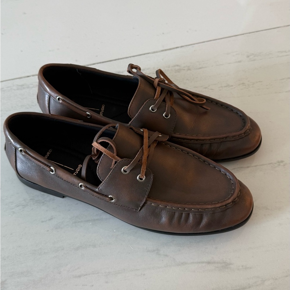 Black Suede Studio Davy Brown Moccasins 40